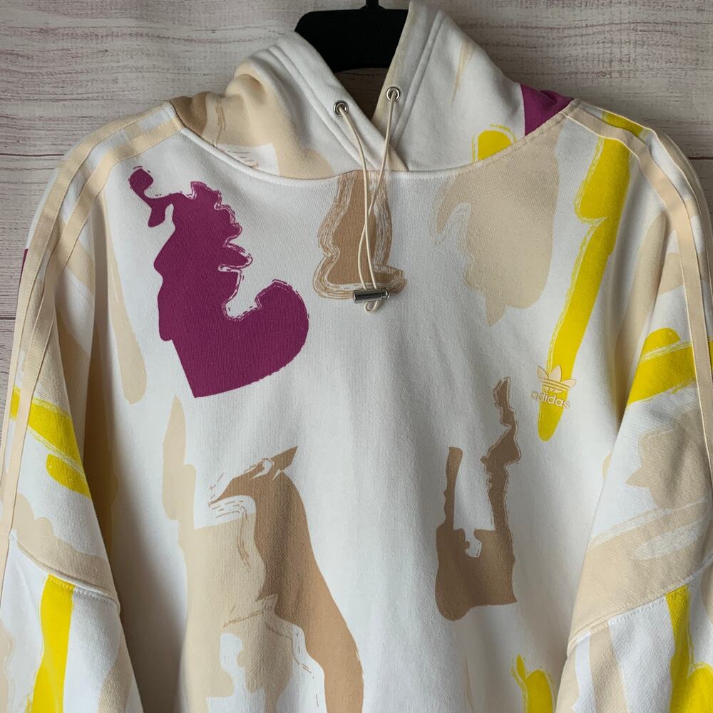 Adidas Originals x Thebe Magugu Cropped Hoodie Sweatshirt - Picture 2 of 16